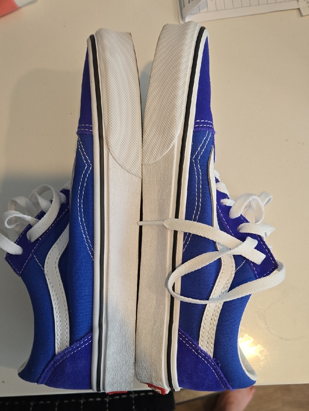 Vans Royal Blue Low-Top Sneakers with White Stripe Mens 7, Womens 8.5 - Picture 2 of 4